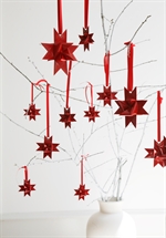 Paint stjerne vinrød 19 x 19 cm fra Stjernestunder hængende fra loft - Tinashjem